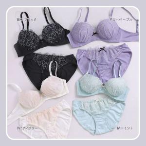 ノンワイヤーブラジャー ショーツ セット PU...の詳細画像2