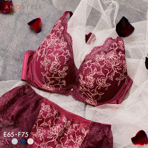 アモスタイル 夢見るブラ AMST1535 DeepV ビューティ＆ローズ 3/4カップブラジャー ...