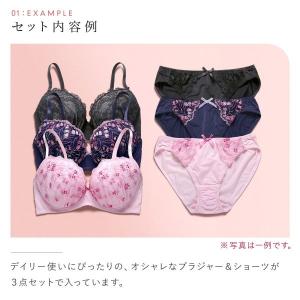 ブラジャー ショーツ セット 3点 中身が見え...の詳細画像3