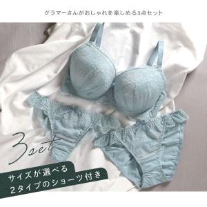ブラジャー ショーツ セット Tバック 3点 ...の詳細画像1