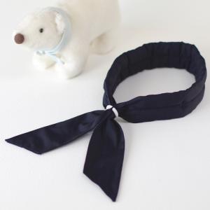 しろくまのきもち サマースカーフ キッズサイズ ネイビー 冷却グッズ 夏 ひんやり 暑さ対策 スポーツ ユニセックス HLSSK-11 幅4×長さ60