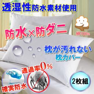さらっと 枕カバー ピローケース ( Мサイズ43×63） 【防水防ダニW効果