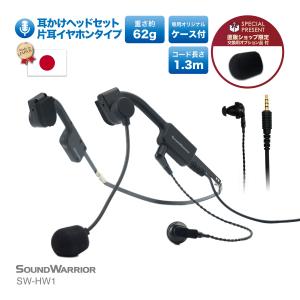 SW-HW1 ヘッドセット マイク付き イヤホン マイク 単一指向性 有線 片耳 テレワーク web会議 3.5mm 4極 CTIA 折りたたみ イヤフォン｜shiroshita