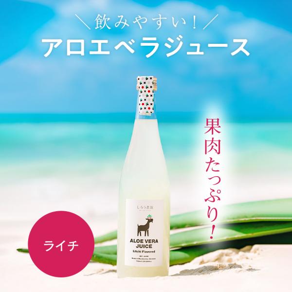 アロエベラジュース［ライチ風味 720ml 1本］沖縄・宮古島産 オーガニック 無添加 農薬不使用