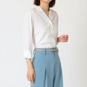 オープンカラー 長袖 形態安定 レディースシャツ｜shirt
