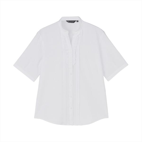 【公式】東京シャツ 【デザイン】 COFREX ピンタックフリル 五分袖 レディースシャツ