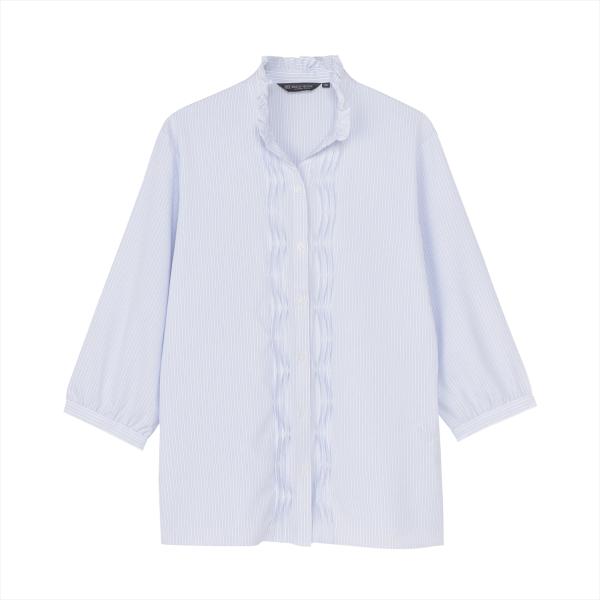 【デザイン】 COFREX ひねりピンタック 七分袖 レディースシャツ