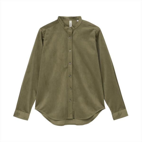 【公式】東京シャツ 【Pitta Re:)】 コーデュロイ風カジュアルシャツ スタンド 長袖 レディ...