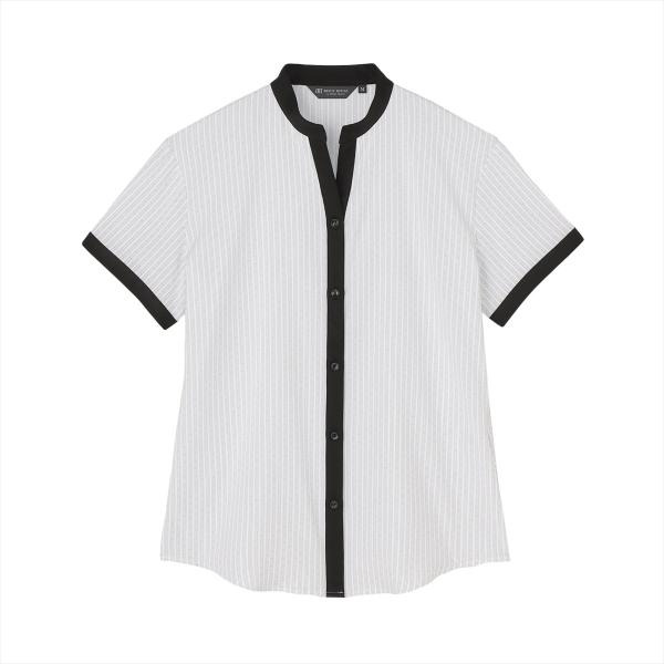 【公式】東京シャツ 【COFREX】 配色 スキッパー衿 ブラウス 半袖 レディースデザインシャツ