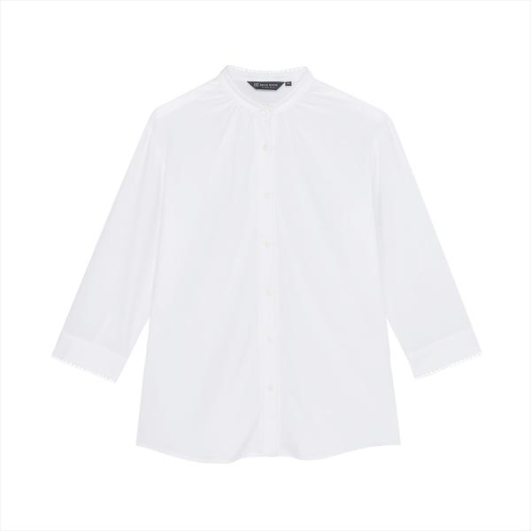 【公式】東京シャツ 【COFREX】 スタンド ピコレース ブラウス 七分袖 レディースデザインシャ...