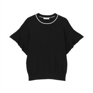 ニット フレア袖プルオーバー ブラック レディース｜shirt