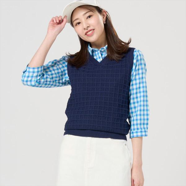 【公式】東京シャツ Vネック ニットベスト レディース