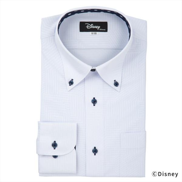 【ディズニー】 ボタンダウン 長袖 形態安定 ニットシャツ ストレッチ 大きいサイズ