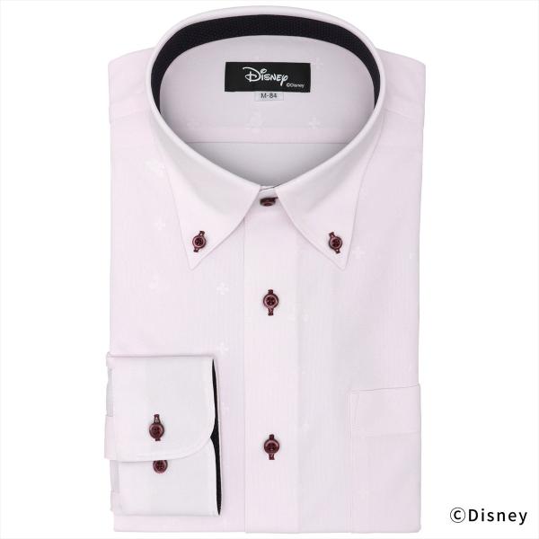 【ディズニー】 ボタンダウン 長袖 形態安定 ニットシャツ ストレッチ