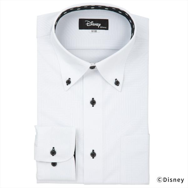 【ディズニー】 ボタンダウン 長袖 形態安定 ニットシャツ ストレッチ 大きいサイズ