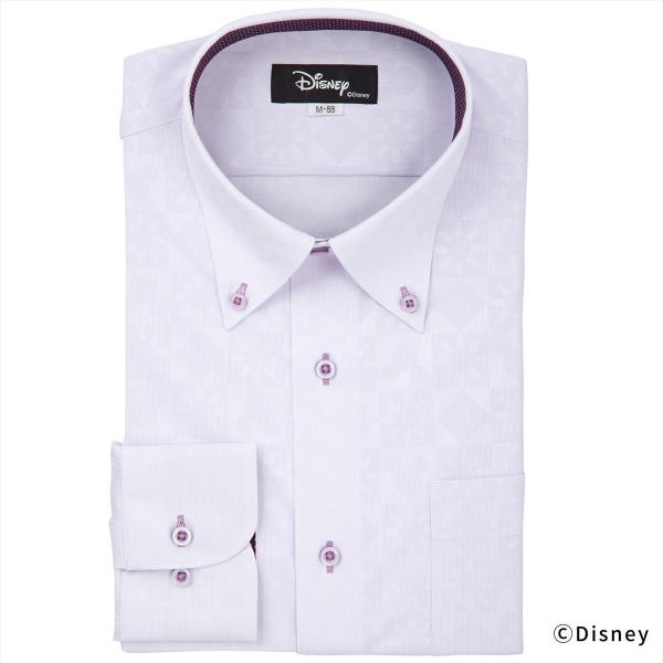 【ディズニー】 ボタンダウン 長袖 形態安定 ニットシャツ ストレッチ 大きいサイズ
