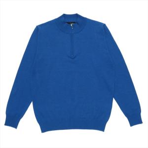 ニット ハーフジップセーター ブルー メンズ｜shirt