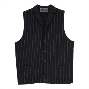 ベスト ジレ 「東京シャツ×gim(R)」前身布帛ラペルメンズニットジレ