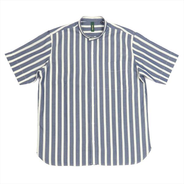 【Pitta Re:)】 スタンド ラウンドテール 半袖 形態安定 ワイシャツ