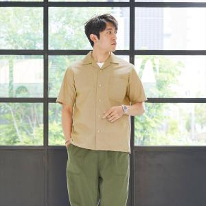 【Pitta Re:)】 カジュアルシャツ サッカー オープンカラー 半袖 メンズ｜shirt