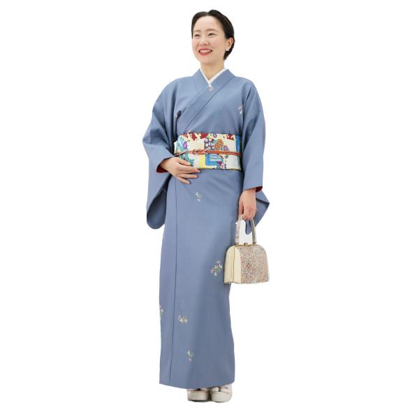 簡単に着れる 洗える 袷 4点セット(着物＋お太鼓帯＋帯締め＋簡単な半衿) レディース お仕立て上が...