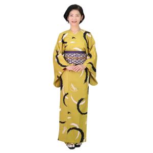 簡単に着れる 洗える 袷 3点セット(着物＋リボン帯＋帯締め