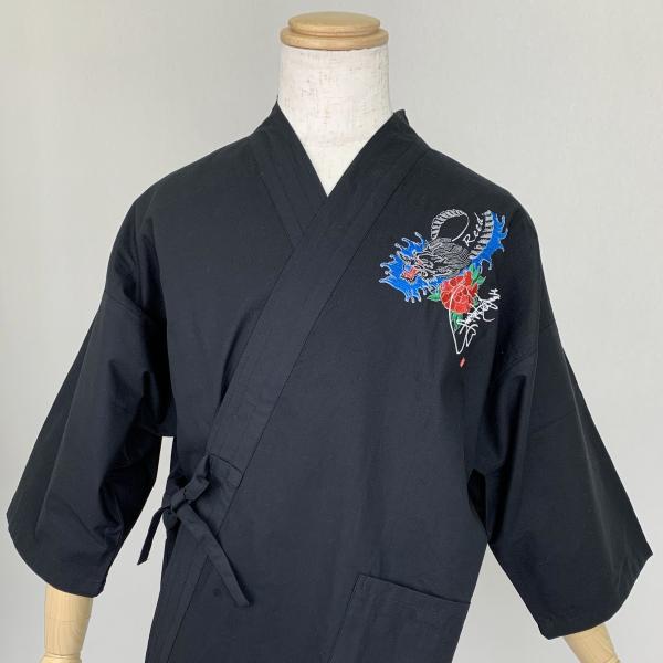 洗える 作務衣帯付き（下り龍）ー Reed style SAMUE 男性用 メンズ 3サイズ展開