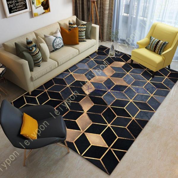ラグ カーペット 長方形 洗える 滑り止め 耐摩耗性 ジオメトリ柄 北欧風 幾何学模様 おしゃれ モ...