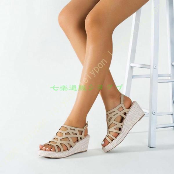 レディース サンダル 厚底 歩きやすい ウェッジソール 可愛い おしゃれ 夏 ファッションサンダル ...