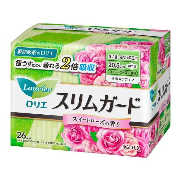 花王 ロリエスリムガード ローズ 多い昼〜ふつうの日 羽つき 26コ入 4901301306319 ...