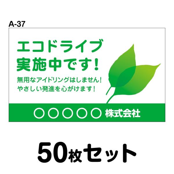 オリジナル社名入り エコドライブステッカー 普通車用・50枚セット W300mm×H180mm A-...