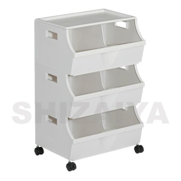 ペーパーリサイクルボックス(本体フタ中仕切キャスターセット3段) 806280-03 サンコー(三甲...