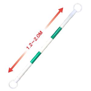 緑色/白色　コーンバー（伸縮タイプ）　1.2m〜2m　緑白 SCB-GW　スライドコーンバー