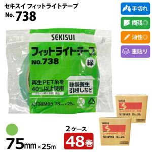 セキスイ 養生テープ フィットライトテープ No.738 青 50mm×25m 30巻入