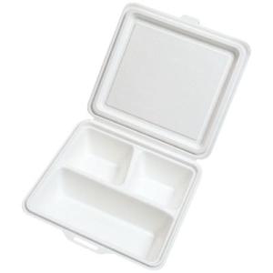 【テイクアウトBOX】【蓋つき】ケーピープラテック ＫＭ−５３　ホワイト《発注単位：袋(25枚)》（...