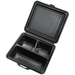 【テイクアウトBOX】【蓋つき】ケーピープラテック ＫＭ−５３　ブラック《発注単位：袋(25枚)》（...