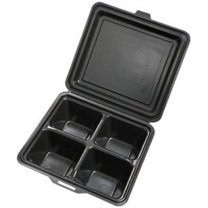 【テイクアウトBOX】【蓋つき】ケーピープラテック ＫＭ−５５　ブラック《発注単位：袋(25枚)》（...