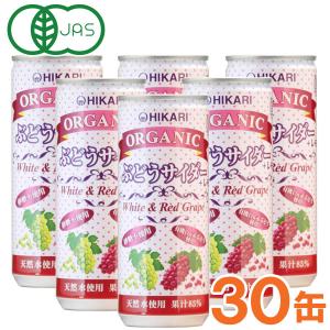 光食品 オーガニック ぶどうサイダー＋レモン（250ml×30本セット）缶 ヒカリ お得なまとめ買い｜shizenkan