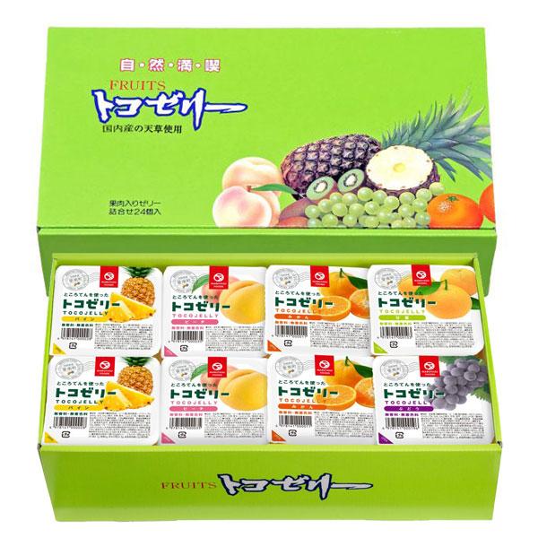 フルーツトコゼリー（130g） 24個化粧箱入り（みかん6個、パイン6個、もも6個、ぶどう3個、甘夏...