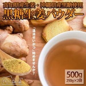 送料無料 沖縄 高知 生姜 黒糖生姜パウダー 国産原料100%使用 500g(250g×2) ポイント消化 温活 砂糖 秋 非常食 ミネラル