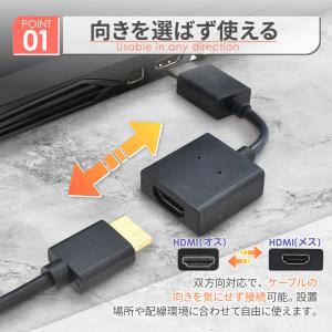 HDMI 延長アダプタ 90度 角度 オス メ...の詳細画像3