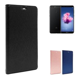 HUAWEI nova lite 2 専用 手帳型 ケース カバー Slim Black スリム ケース ブラック色 カード収納 ストラップホール付 novalite 2 nova lite2 手帳ケース