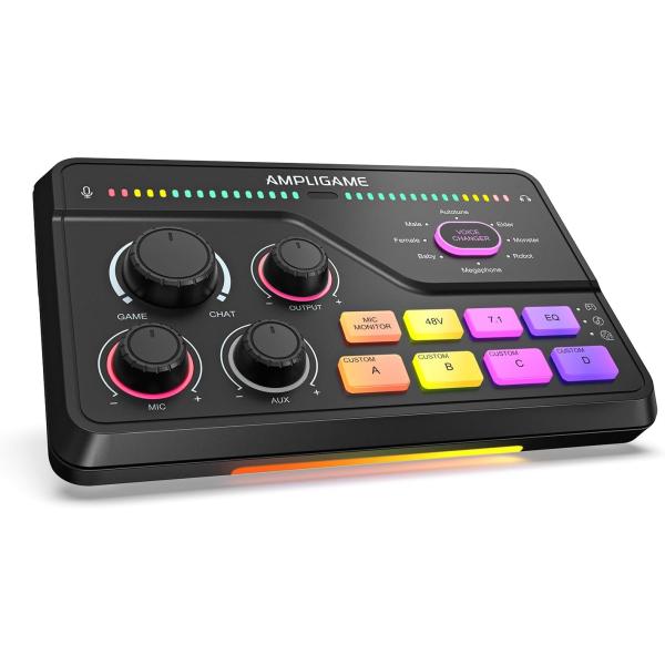 配信用オーディオミキサー オーディオインターフェース 音声バランス技術 PC/PS4/PS5対応 ゲ...