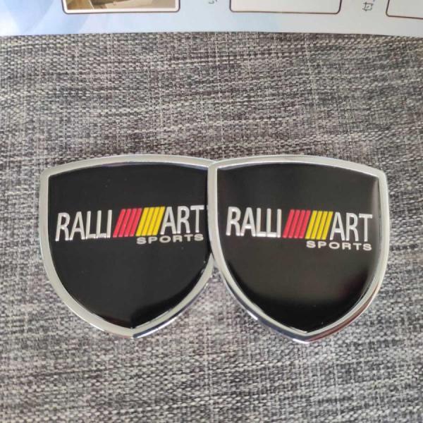 三菱 RALLI ART ロゴ エンブレムバッジ ステッカー 2個セット 高品質！盾形