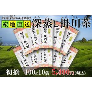 掛川茶 深蒸し茶 初摘100g10袋セット 一番茶100% 静岡茶