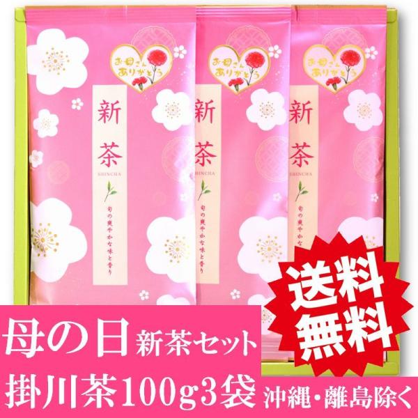 新茶 母の日 ギフト 春いろ お茶 セット 100g3袋 深蒸し 掛川茶 ラッピング有り （発売は2...