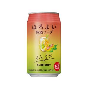 送料無料／サントリーチューハイ ほろよい 梅酒ソーダ 350ml×24本 1ケース｜shochuya-doragon