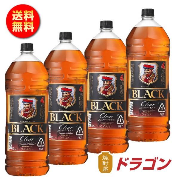 全国送料無料 ブラックニッカ クリア 37度 4L×4本 1ケース 4000ml アサヒ ニッカウイ...