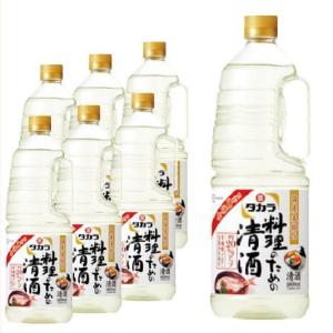 送料無料／タカラ「料理のための清酒」 1.8Lペット×6 1ケース 1800ml 宝酒造 料理酒｜shochuya-doragon