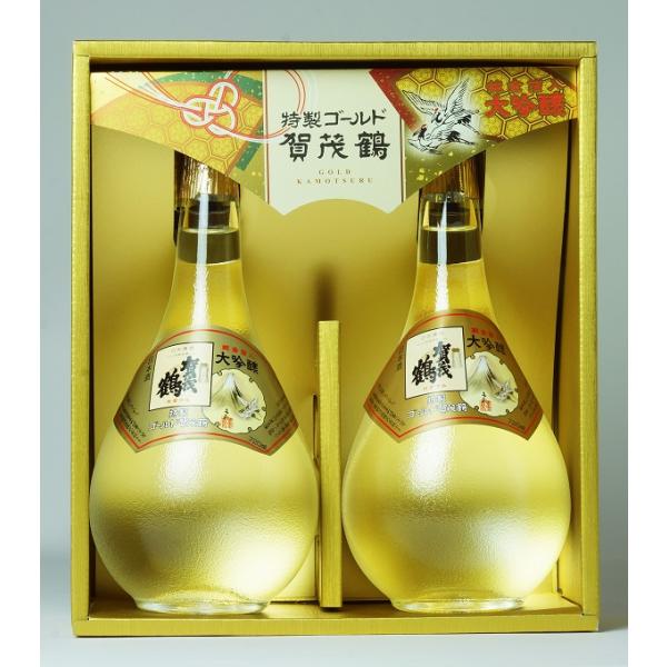 送料無料 大吟醸 特製ゴールド賀茂鶴 720ml×2本 化粧箱入 純金箔入  GK-B2 ギフト 贈...